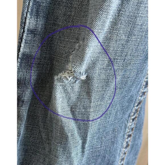 Ariat Jeans Men’s 32x30.5 Blue Denim Straight Leg Distressed Cowboy Workwear Y2K - Picture 2 of 9